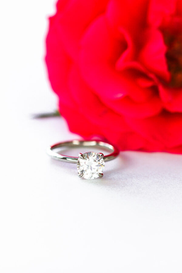 Round Moissanite Solitaire Ring - Image 4