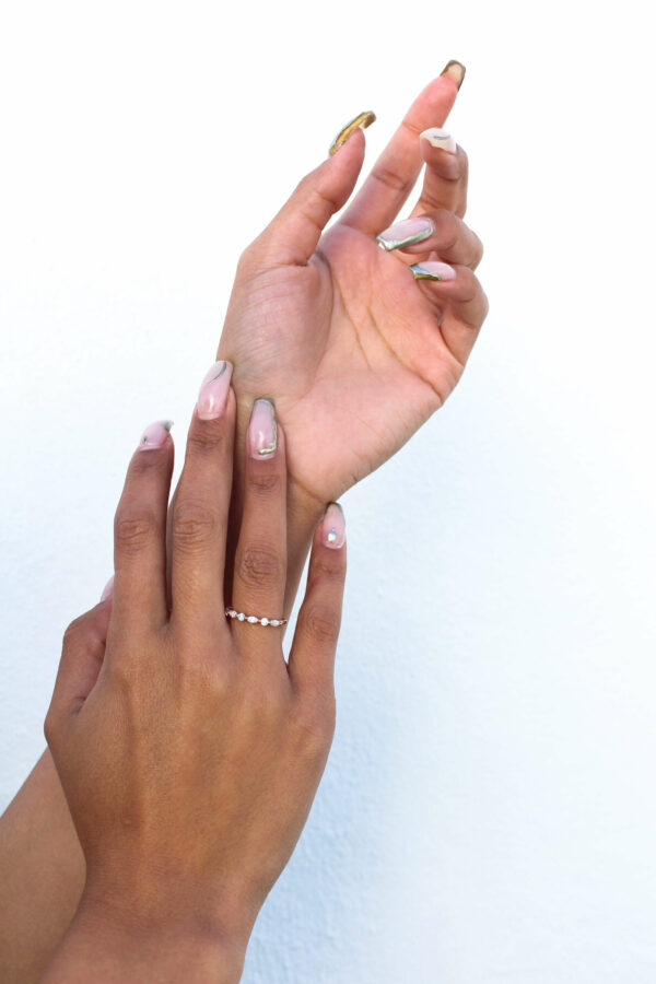 Round Moissanite and Marquise Eternity Ring - Image 5