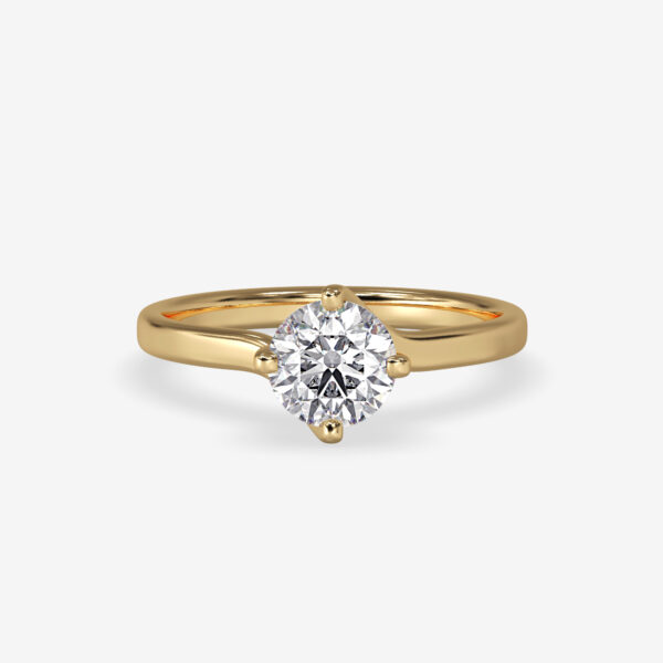 Moissanite Solitaire Bypass Engagement Ring