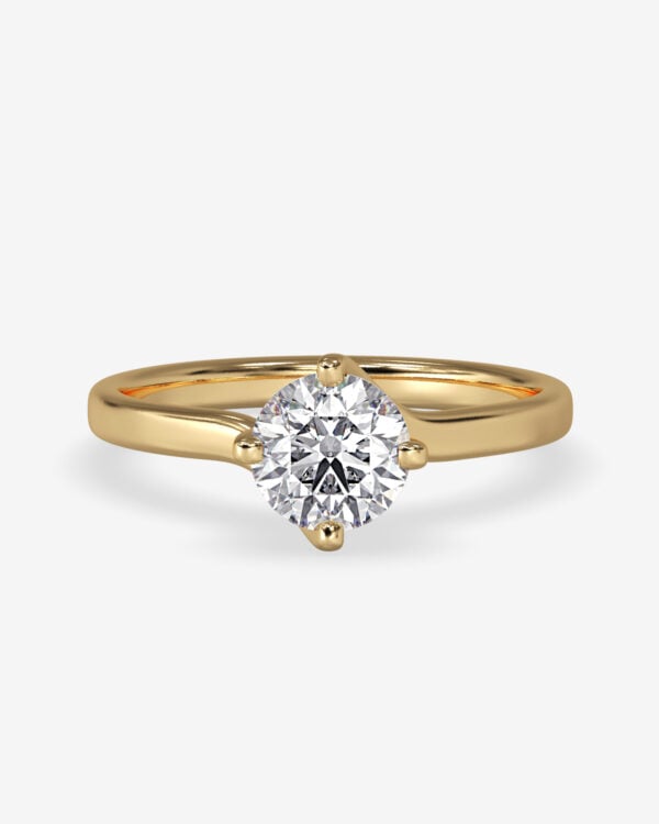Moissanite Solitaire Bypass Engagement Ring