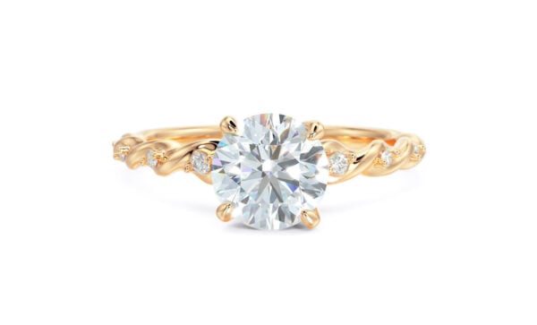 Moissanite Solitaire Twist Engagement Ring - Image 6