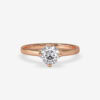 Moissanite Solitaire Bypass Engagement Ring Rose Gold
