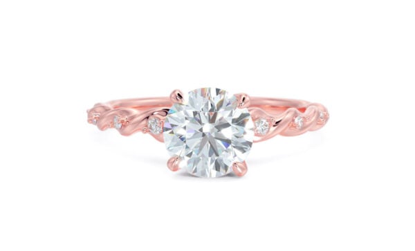 Moissanite Solitaire Twist Engagement Ring - Image 8