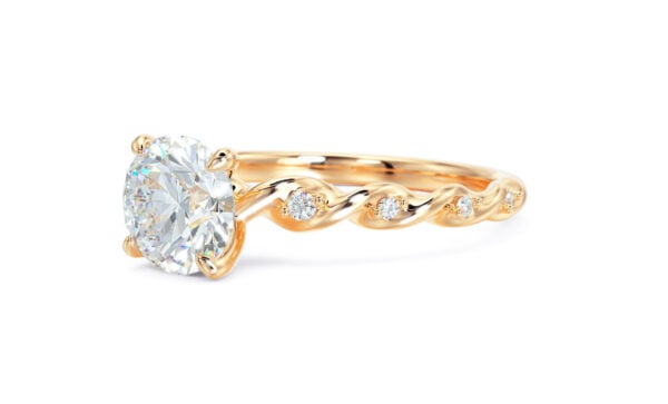 Moissanite Solitaire Twist Engagement Ring - Image 5
