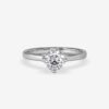 Moissanite Solitaire Bypass Engagement Ring White Gold