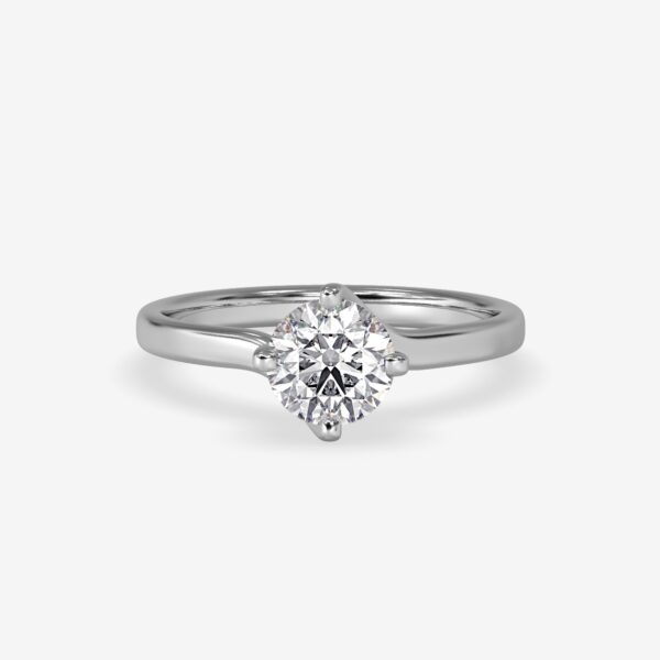 Moissanite Solitaire Bypass Engagement Ring White Gold