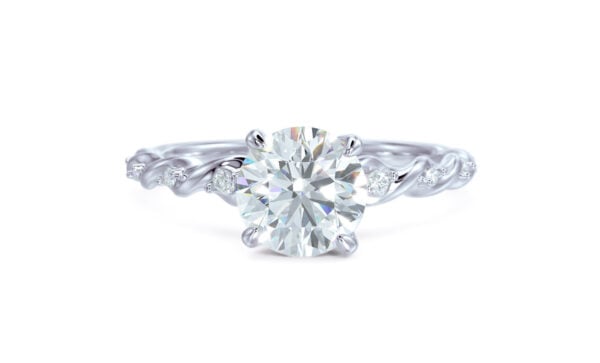 Moissanite Solitaire Twist Engagement Ring - Image 7
