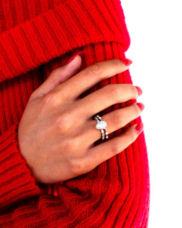 Pear Marquise Moissanite Wedding Ring Set