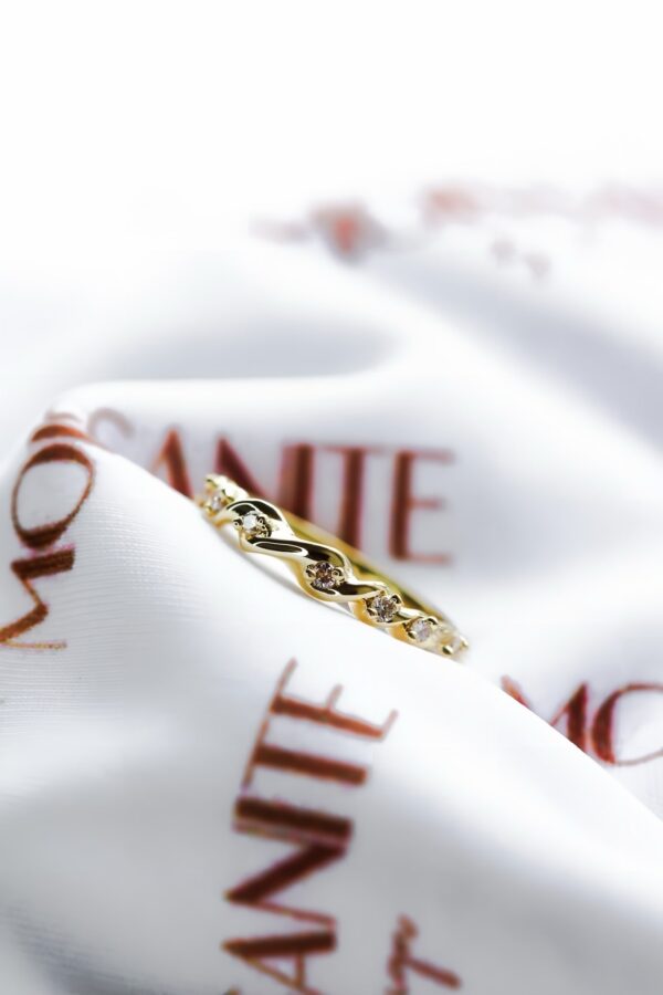 The Braided Accent Moissanite Wedding Ring