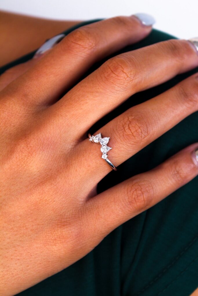 Tiara Eternity Ring - Pear And Round