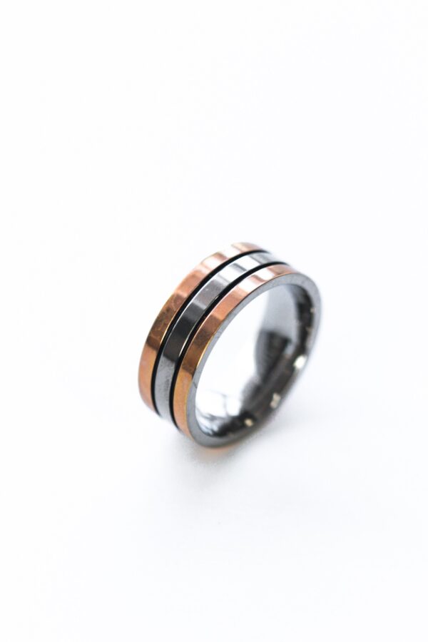 Titanium & Rose Gold Plated Wedding Band (8mm) - Image 3