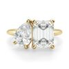 Toi et Moi Emerald And Pear Moissanite Engagement Ring South Africa