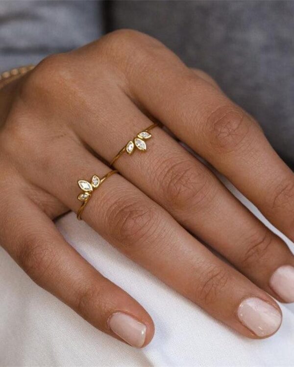 Triple Marquise Moissanite Ring