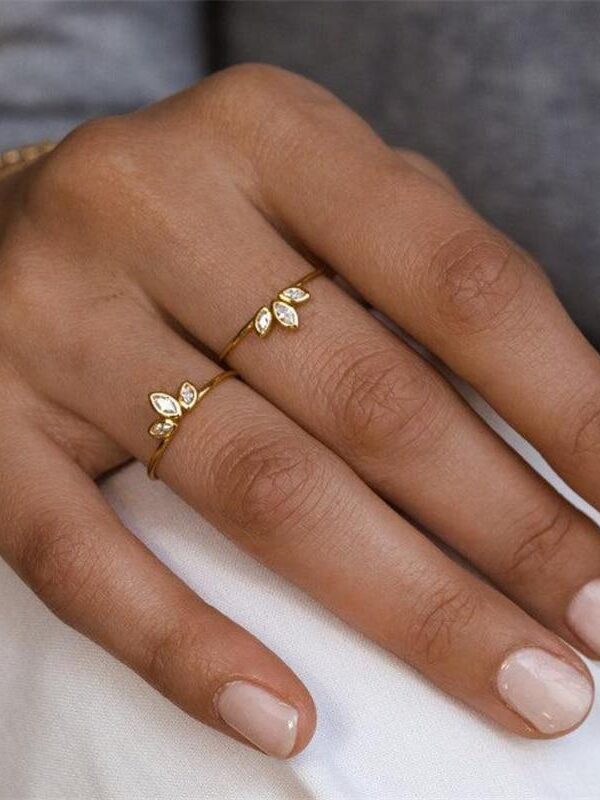 Triple Marquise Moissanite Ring