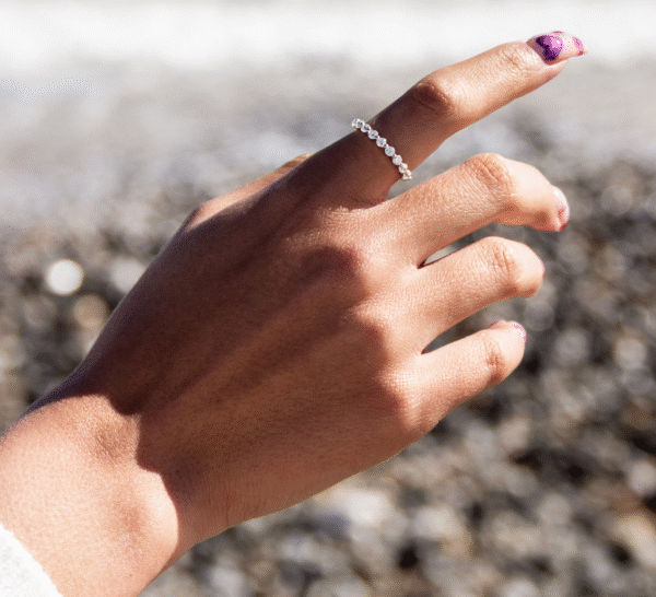 Tube Set Moissanite Eternity Band