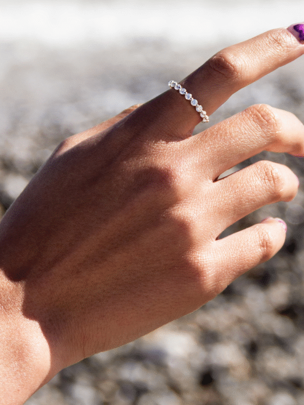 Tube Set Moissanite Eternity Band