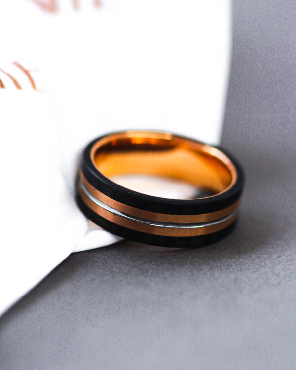 Tungsten Ring Rose Gold Plated