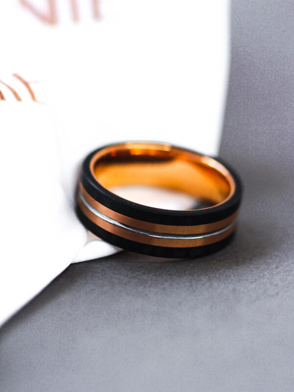 Tungsten Ring Rose Gold Plated