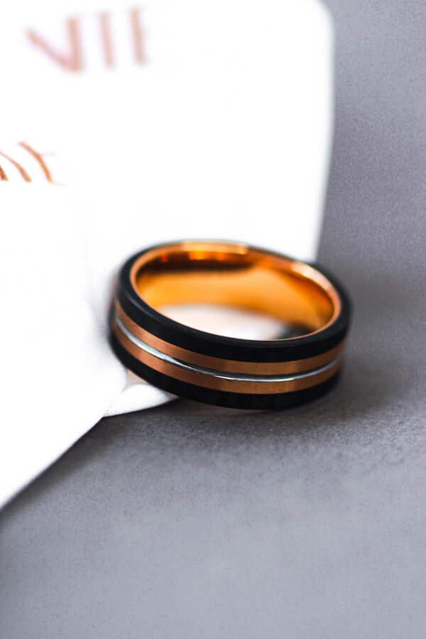 Tungsten Ring Rose Gold Plated