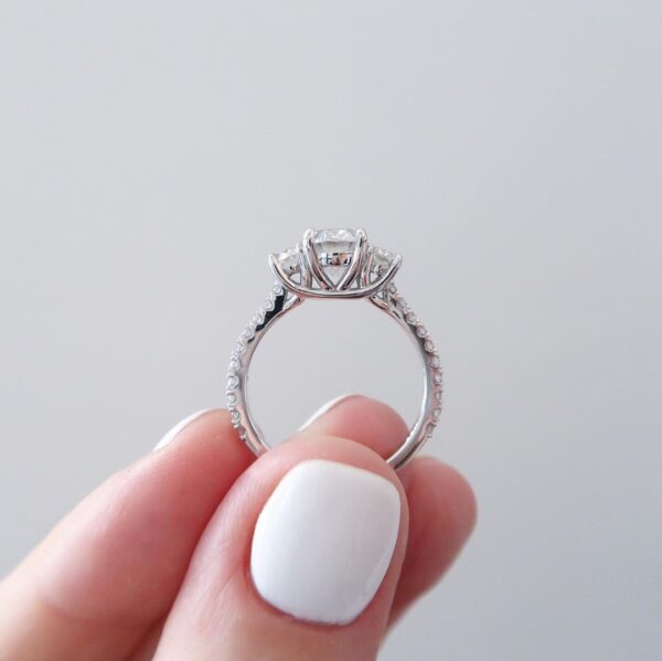 Oval Moissanite Three Stone Ring - Image 2