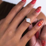 Oval And Marquise Moissanite Cluster Engagement Ring