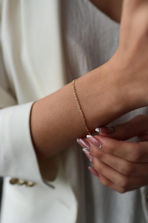 Gold Figaro Bracelet - Image 4