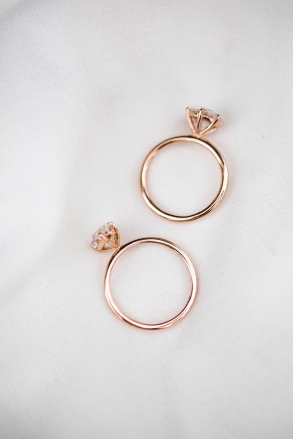Solitaire Pear Moissanite Engagement Ring Rose Gold