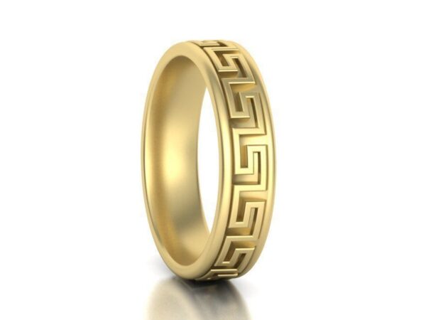 9ct Gold Mens Meander Wedding Ring - Image 3