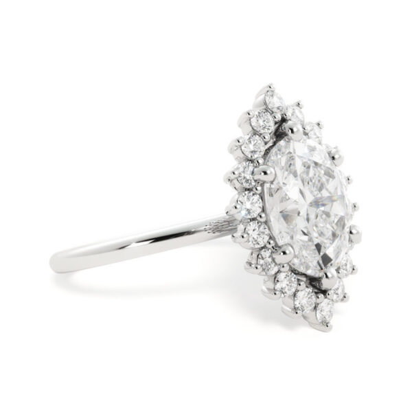 3ct Oval Halo Moissanite Engagement Ring - Image 3