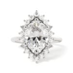 Oval Halo Moissanite Engagement Ring