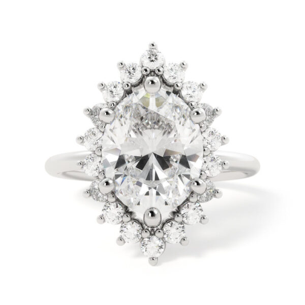 Oval Halo Moissanite Engagement Ring