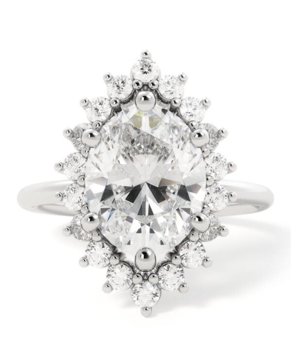 Oval Halo Moissanite Engagement Ring