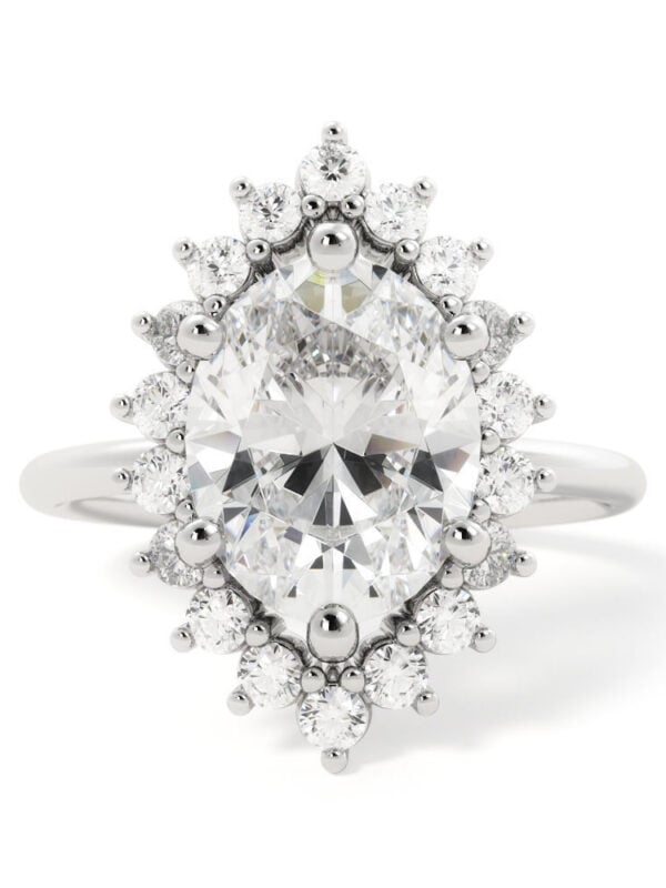 Oval Halo Moissanite Engagement Ring