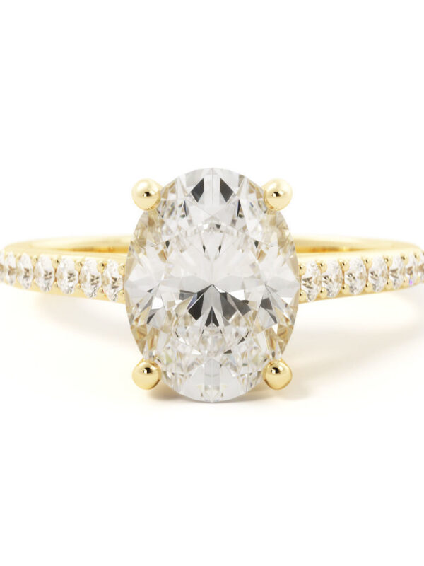 Oval Side Stone Engagement Ring