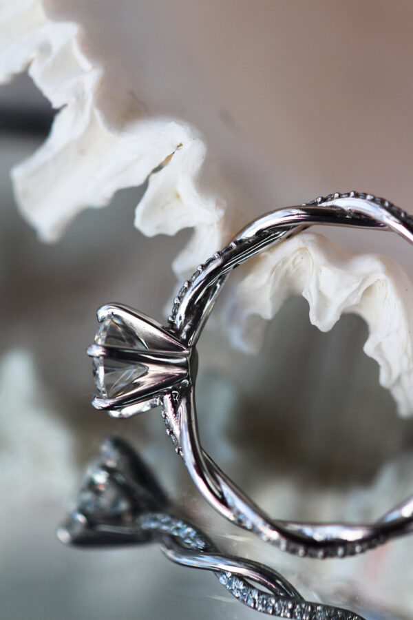 Eve - Round Twist Moissanite Engagement Ring - Image 4