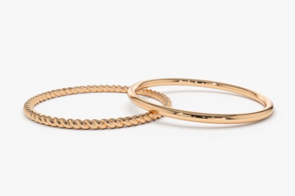 Gold Twisted Rope Ring Set - Image 3