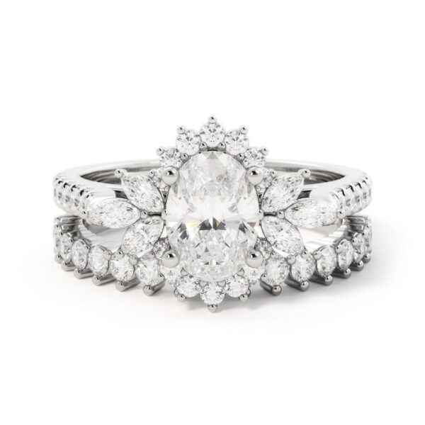 Oval Moissanite Wedding Ring Sets - Image 2