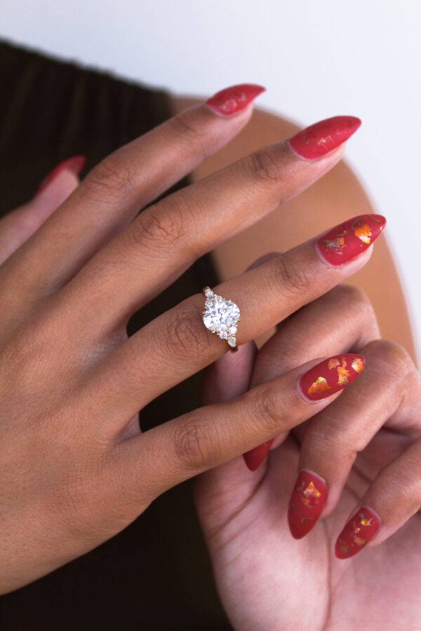 Oval And Marquise Moissanite Cluster Engagement Ring South Africa 1