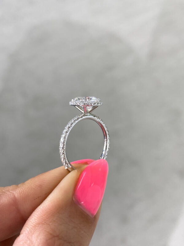 3ct Pear Halo Engagement Ring Moissanite By Design SOuth Africa