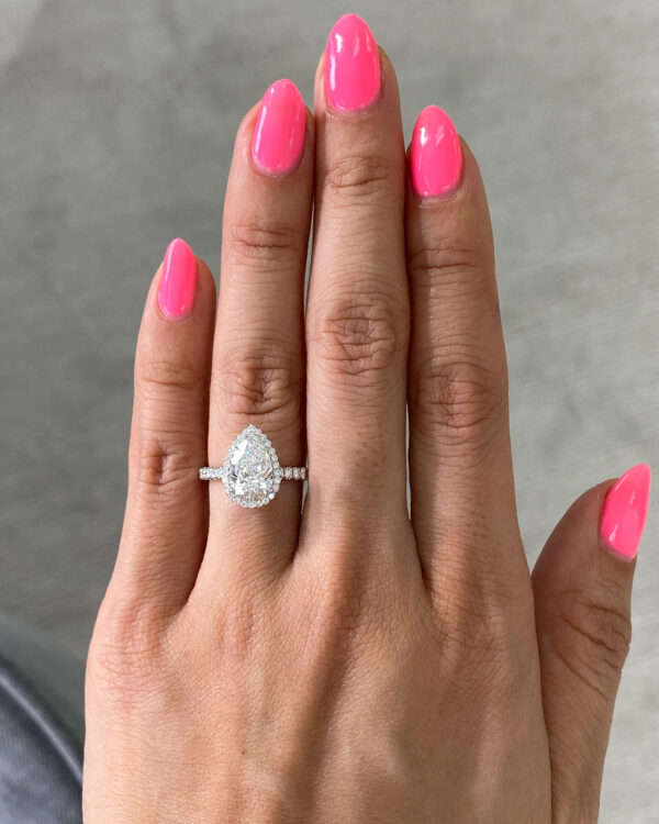 3ct Pear Halo Engagement Ring South Africa Moissanite By Design