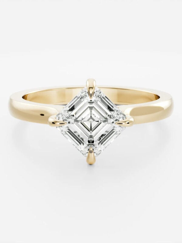 Asscher East West Lab Diamond Ring,