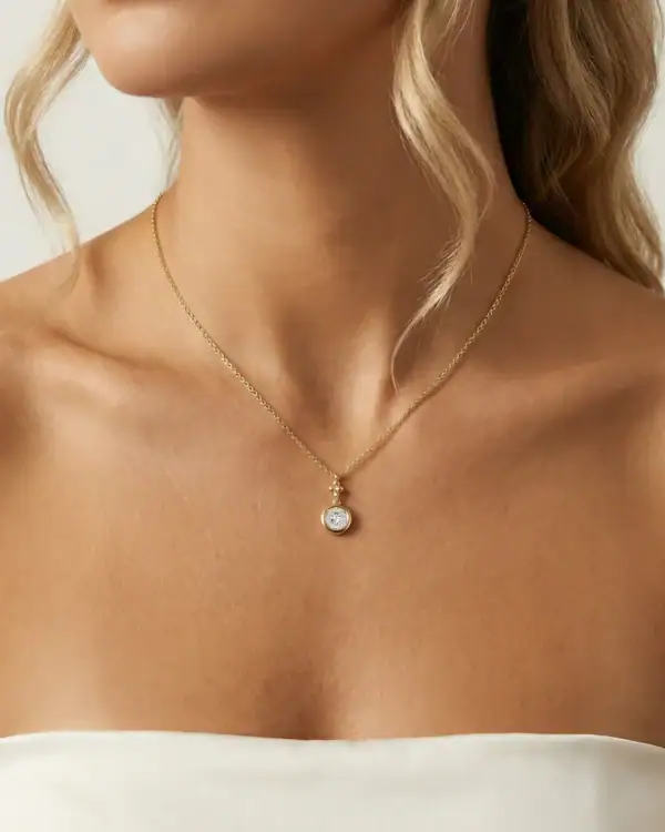 Bezel Pendant Necklace South Africa Moissanite By Design