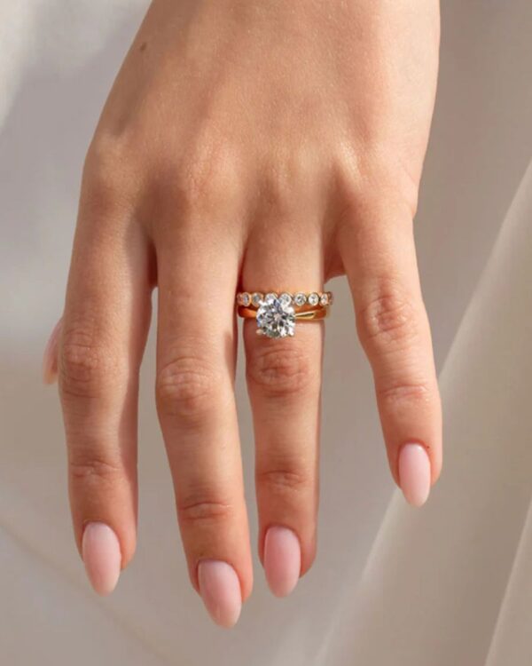 Bezel Set Moissanite Wedding Ring