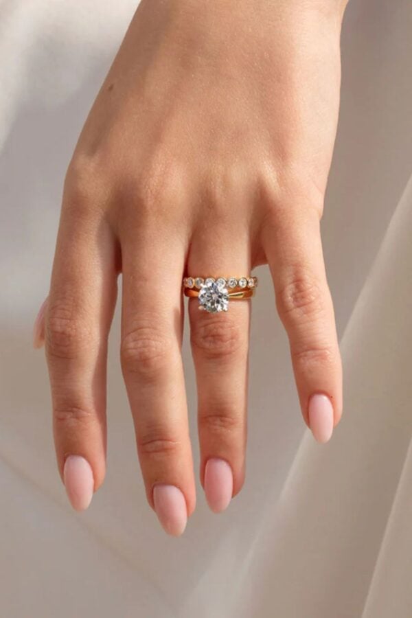 Bezel Set Moissanite Wedding Ring