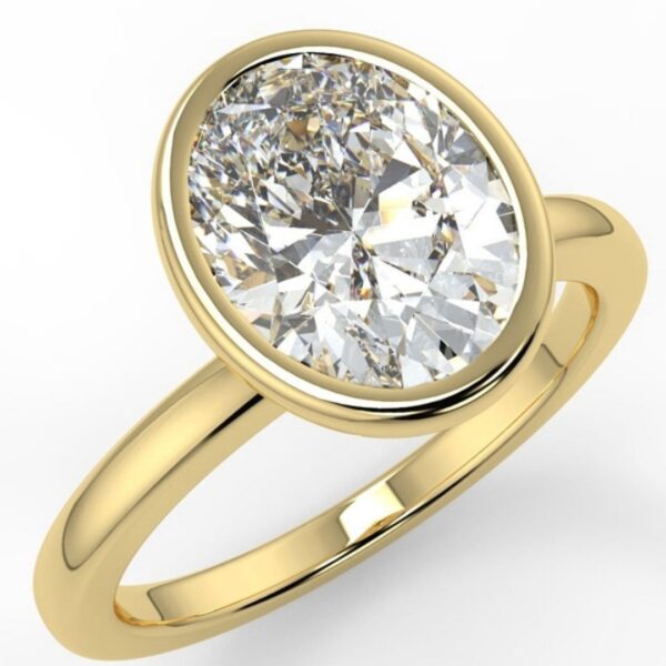 Bezel Set Oval Engagement Ring