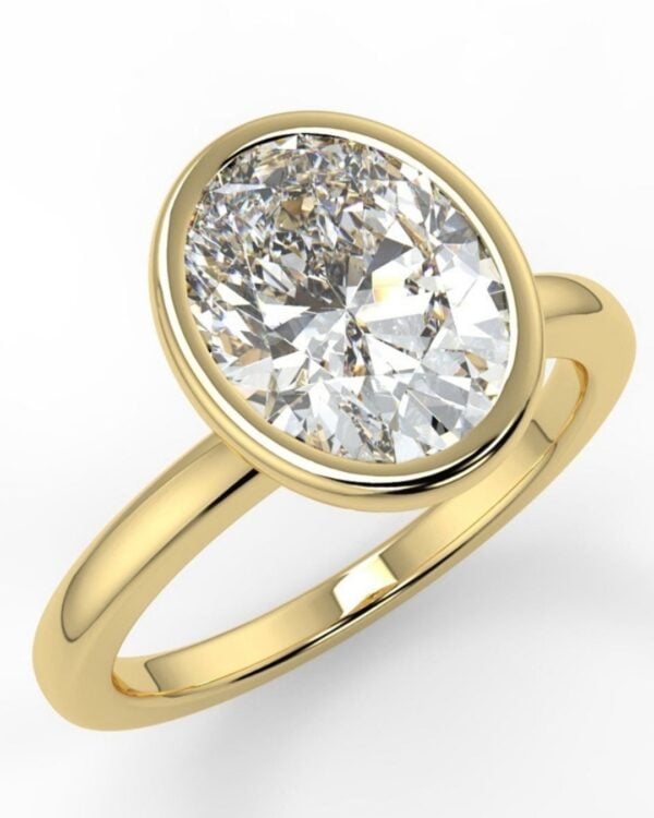 Bezel Set Oval Engagement Ring