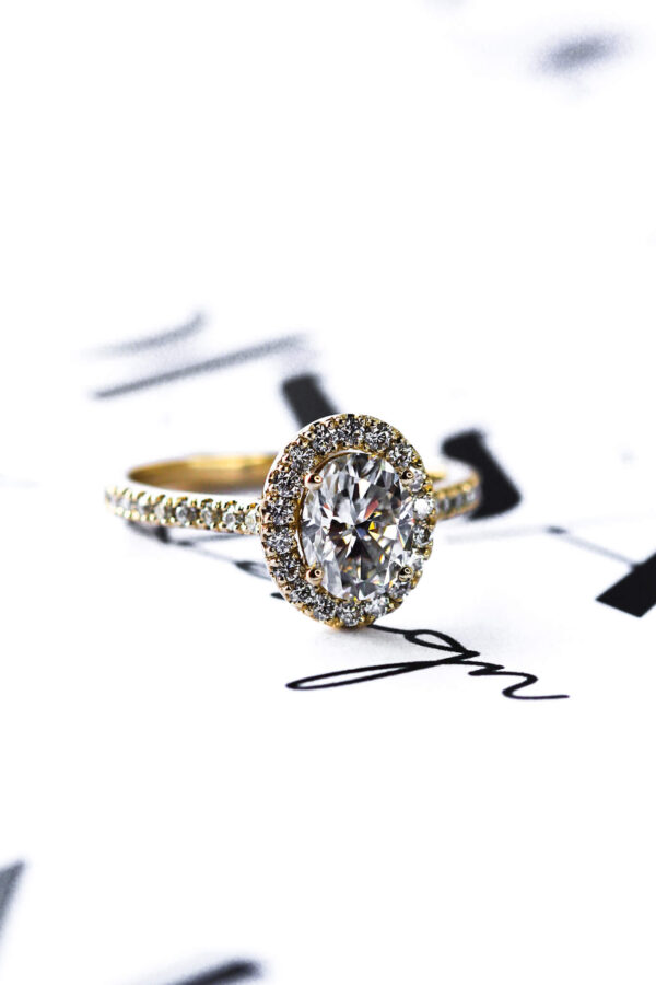 Classic Oval Moissanite Halo Engagement Ring South Africa