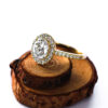 Classic Oval Moissanite Halo Engagement Ring Yellow Gold
