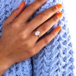 Classic Oval Moissanite Hidden Halo Engagement Ring