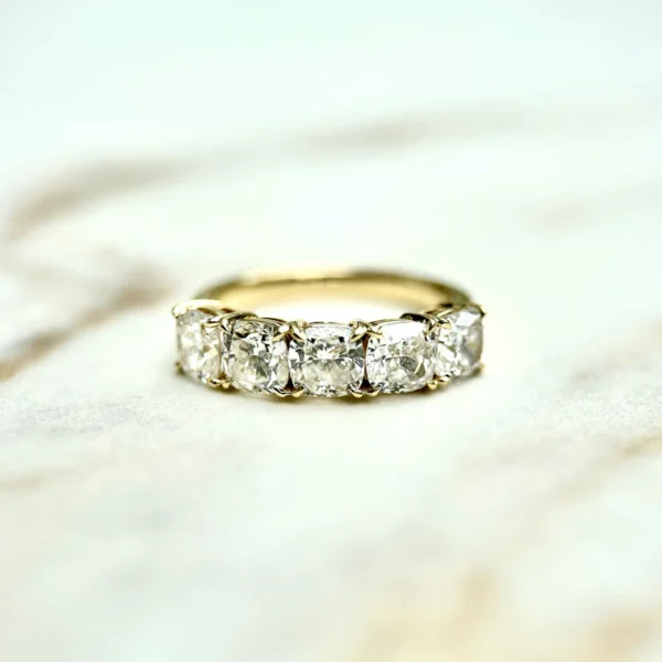 Cushion Cut Moissanite Eternity Band